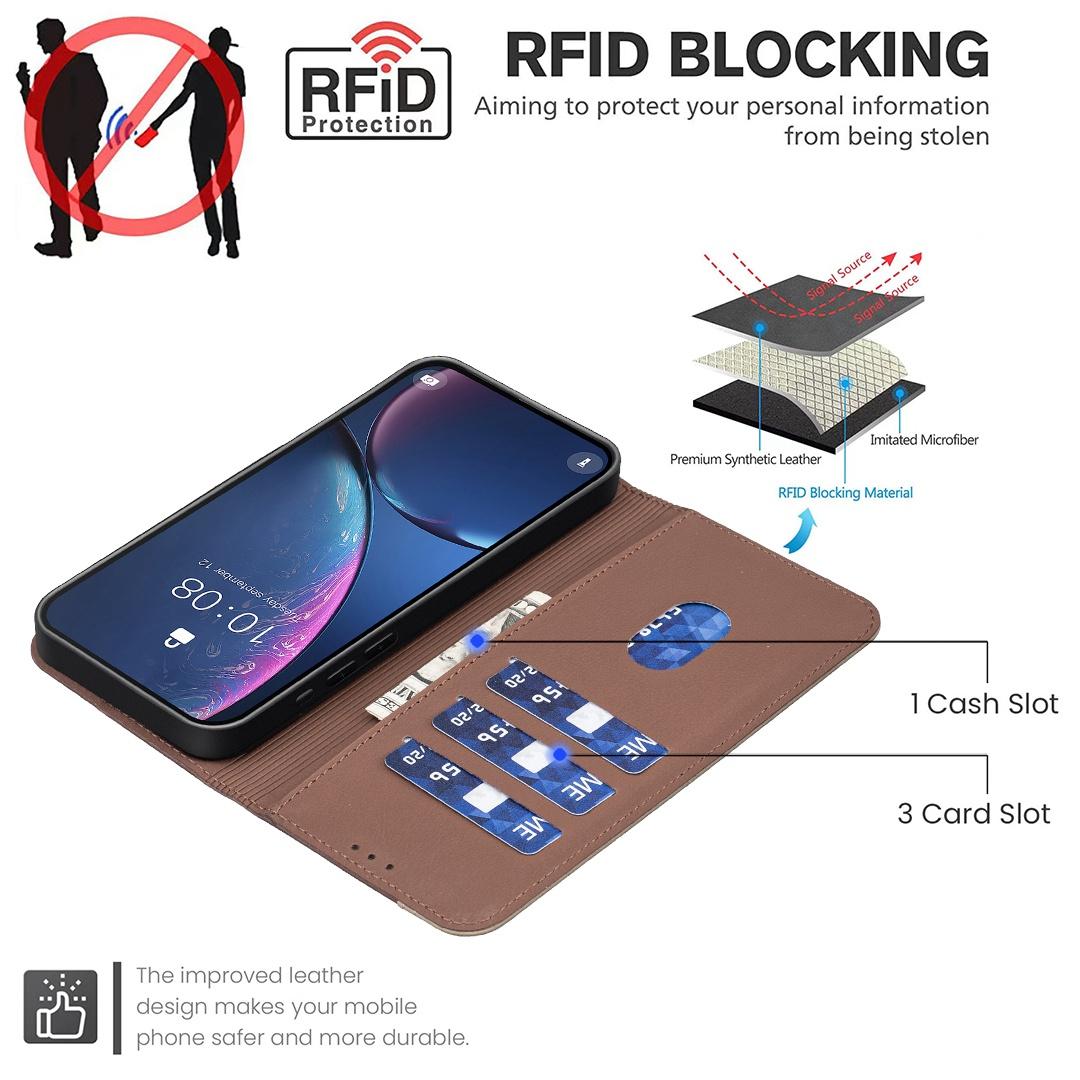 For Redmi Note 17 Pro 5G Global 163mm Splicing Color Hollow Flower Pattern RFID Leather Phone Case(Brown)