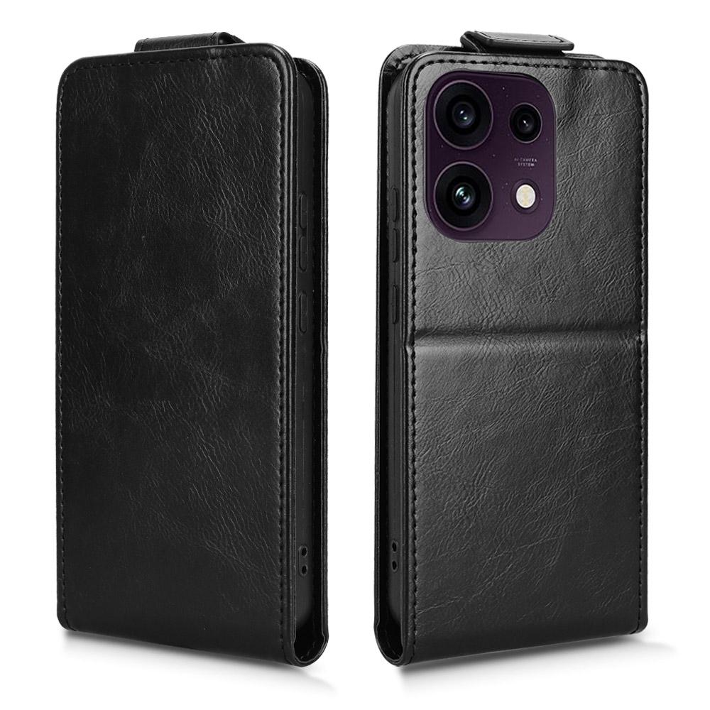 For OPPO Reno16 F 5G / Reno16 FS 5G Magnetic Vertical Flip Leather Phone Case with Buckle - Black - EDA007931224A