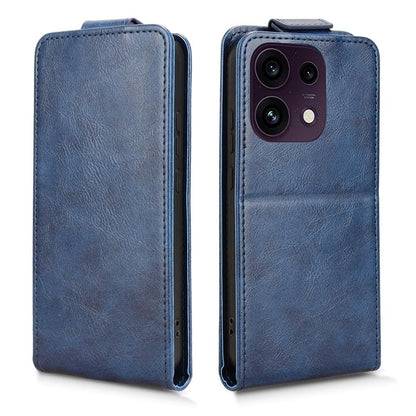 For OPPO Reno16 F 5G / Reno16 FS 5G Magnetic Vertical Flip Leather Phone Case with Buckle - Blue - EDA007931224B