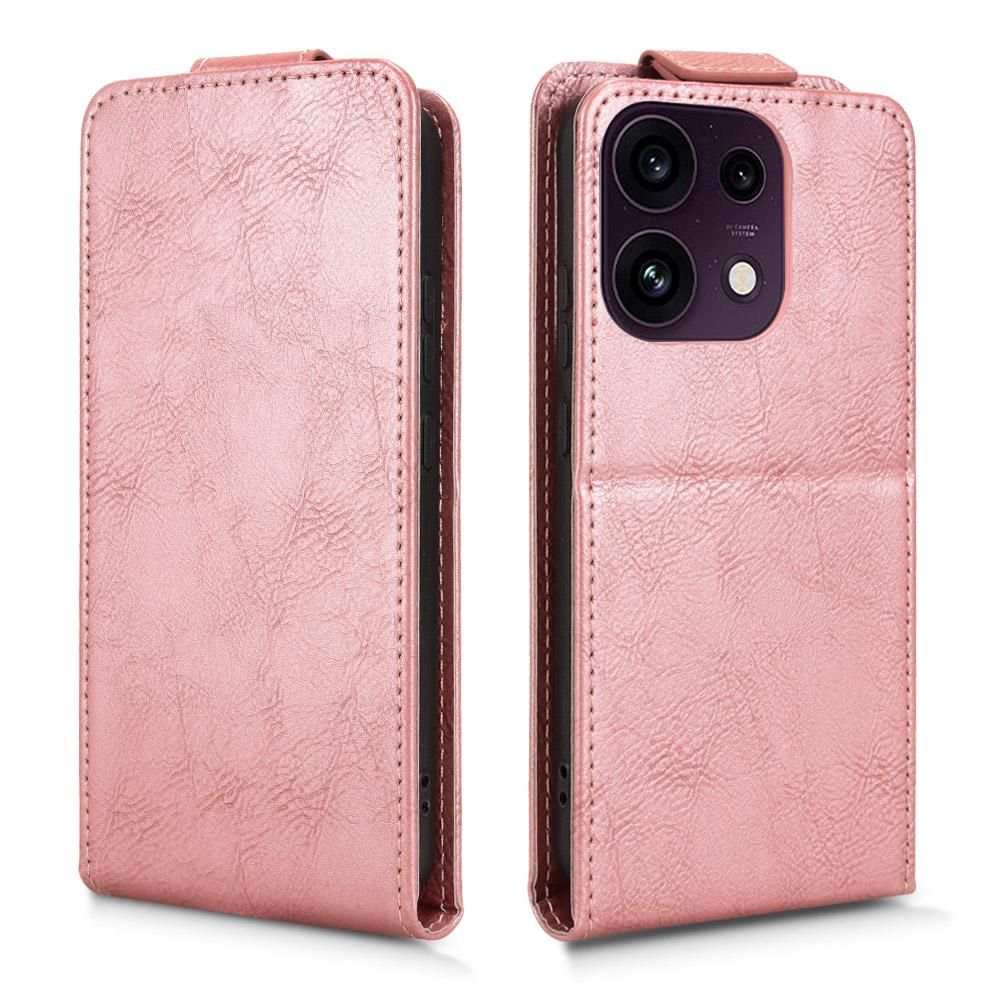 For OPPO Reno16 F 5G / Reno16 FS 5G Magnetic Vertical Flip Leather Phone Case with Buckle - Rose Gold - EDA007931224C