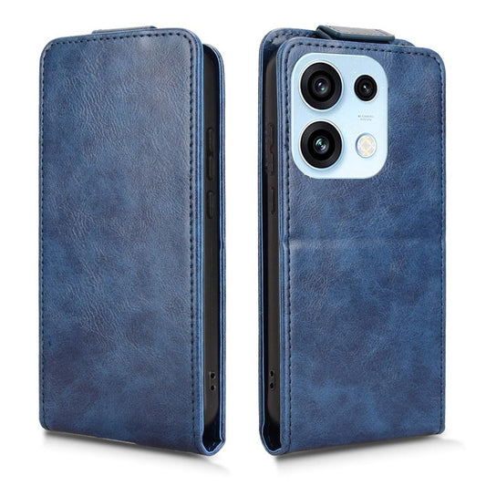 For OPPO Reno16 Pro 5G / Reno16 5G Global Magnetic Vertical Flip Leather Phone Case with Buckle - Blue - EDA007931225B