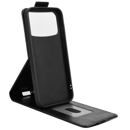 For OPPO A7 Pro Max 5G Magnetic Vertical Flip Leather Phone Case with Buckle - Black - EDA007931226A