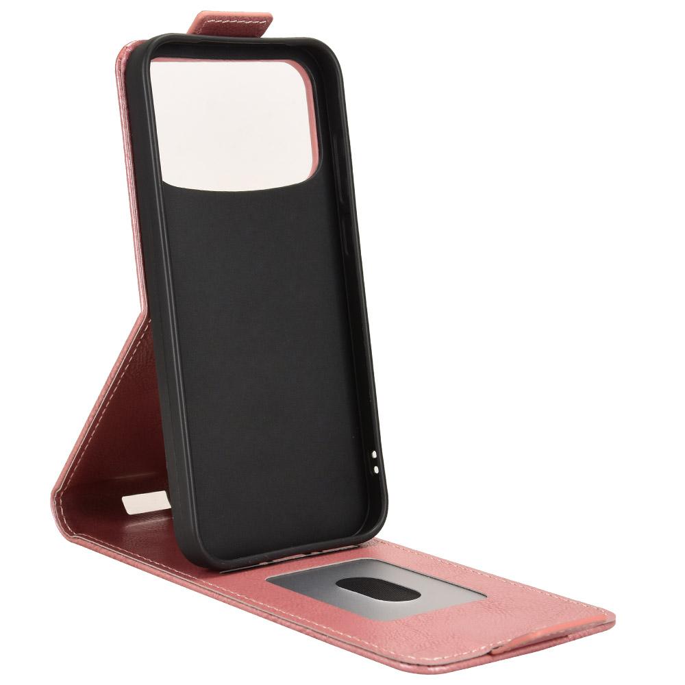 For OPPO A7 Pro Max 5G Magnetic Vertical Flip Leather Phone Case with Buckle - Rose Gold - EDA007931226C