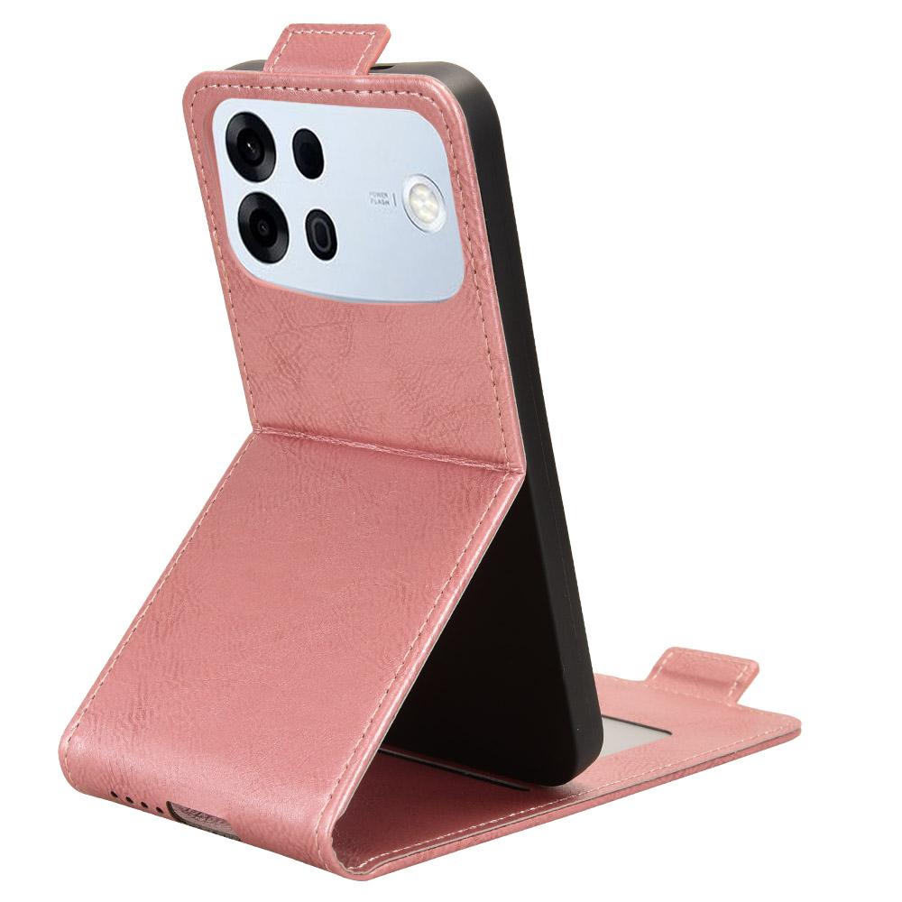 For OPPO A7 Pro Max 5G Magnetic Vertical Flip Leather Phone Case with Buckle - Rose Gold - EDA007931226C
