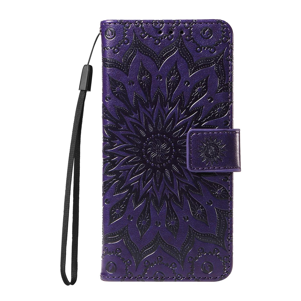 For Redmi K90 Pro Max/Poco F8 Ultra Embossed Sunflower Pattern Flip Leather Phone Case(Purple)