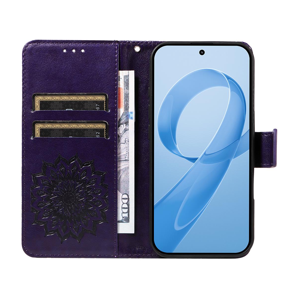 For Redmi K90 Pro Max/Poco F8 Ultra Embossed Sunflower Pattern Flip Leather Phone Case(Purple)