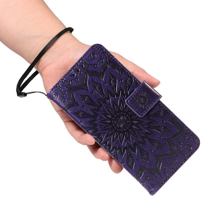 For Redmi K90 Pro Max/Poco F8 Ultra Embossed Sunflower Pattern Flip Leather Phone Case(Purple)