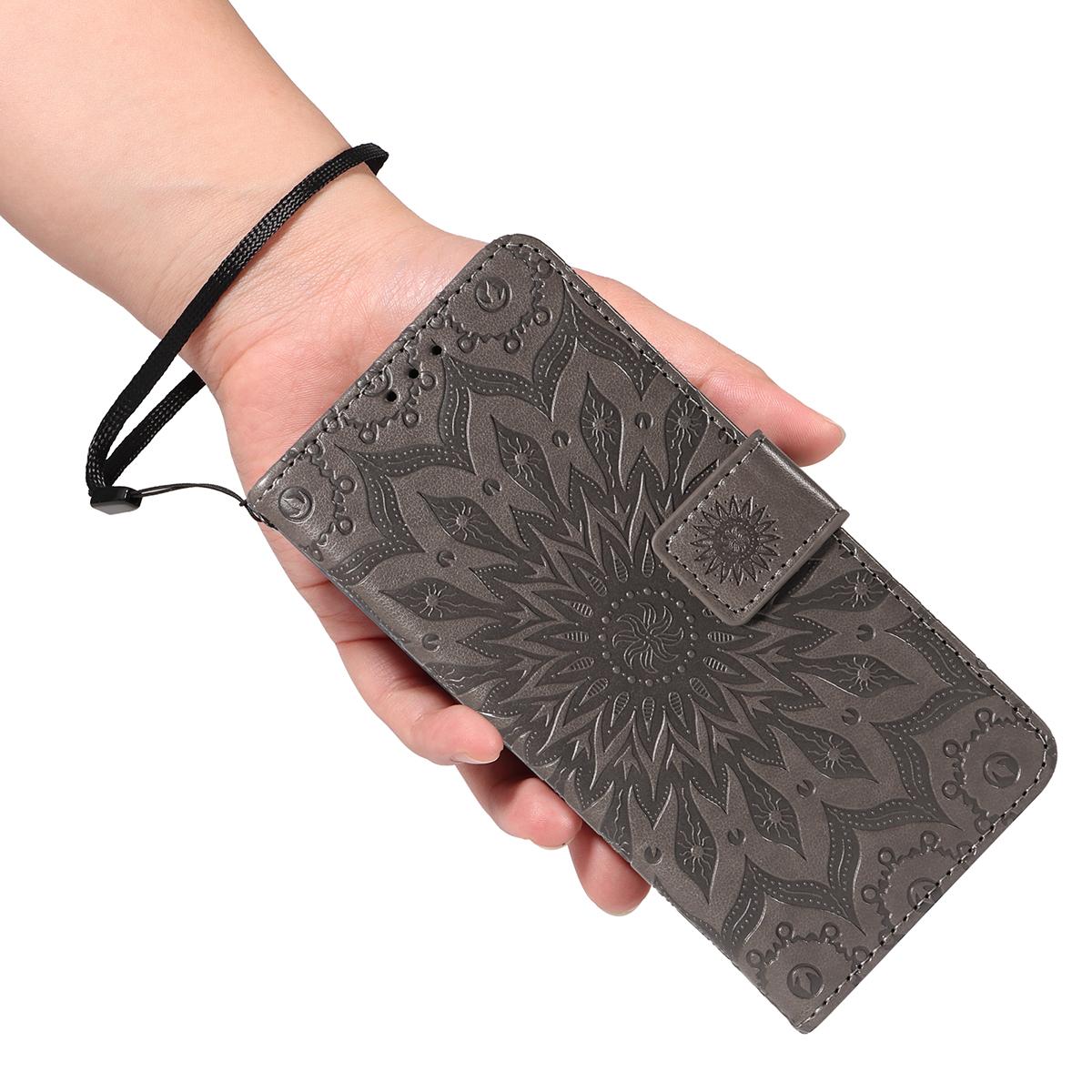 For Redmi K90 Pro Max/Poco F8 Ultra Embossed Sunflower Pattern Flip Leather Phone Case(Grey)