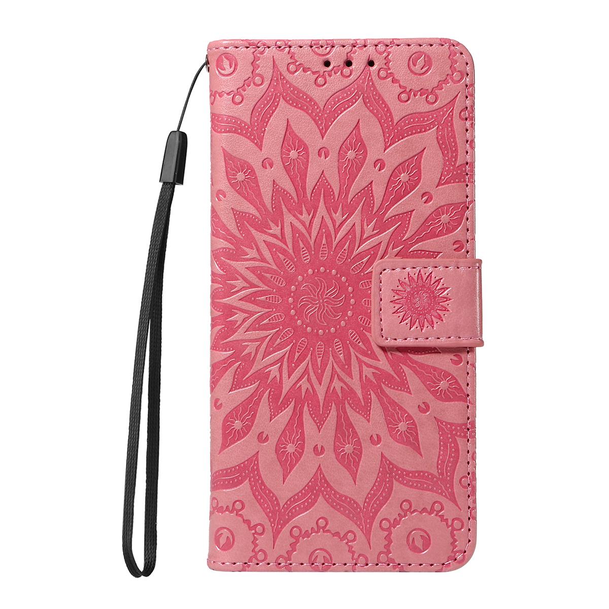 For Redmi K90 Pro Max/Poco F8 Ultra Embossed Sunflower Pattern Flip Leather Phone Case(Pink)