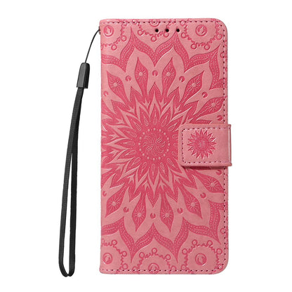 For Redmi K90 Pro Max/Poco F8 Ultra Embossed Sunflower Pattern Flip Leather Phone Case(Pink)