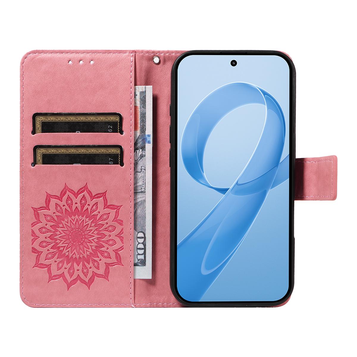 For Redmi K90 Pro Max/Poco F8 Ultra Embossed Sunflower Pattern Flip Leather Phone Case(Pink)