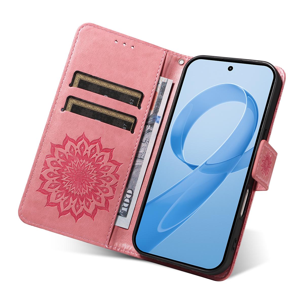 For Redmi K90 Pro Max/Poco F8 Ultra Embossed Sunflower Pattern Flip Leather Phone Case(Pink)