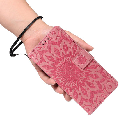 For Redmi K90 Pro Max/Poco F8 Ultra Embossed Sunflower Pattern Flip Leather Phone Case(Pink)