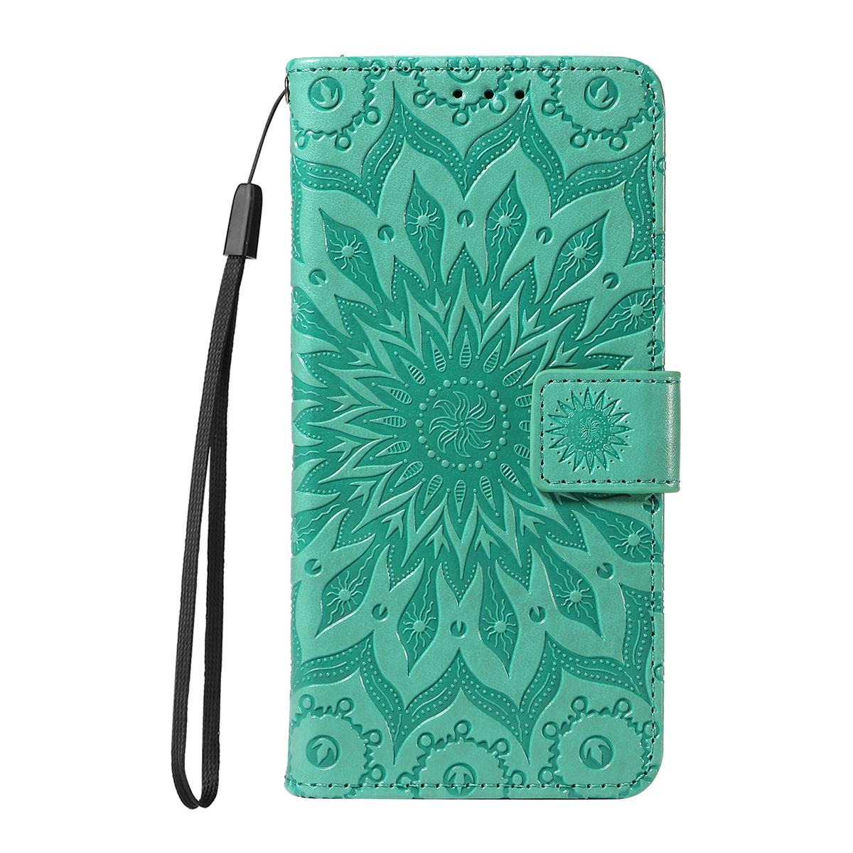 For Redmi K90 Pro Max/Poco F8 Ultra Embossed Sunflower Pattern Flip Leather Phone Case(Green)