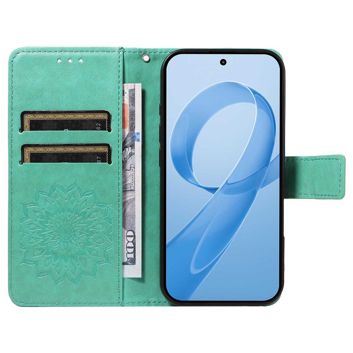 For Redmi K90 Pro Max/Poco F8 Ultra Embossed Sunflower Pattern Flip Leather Phone Case(Green)