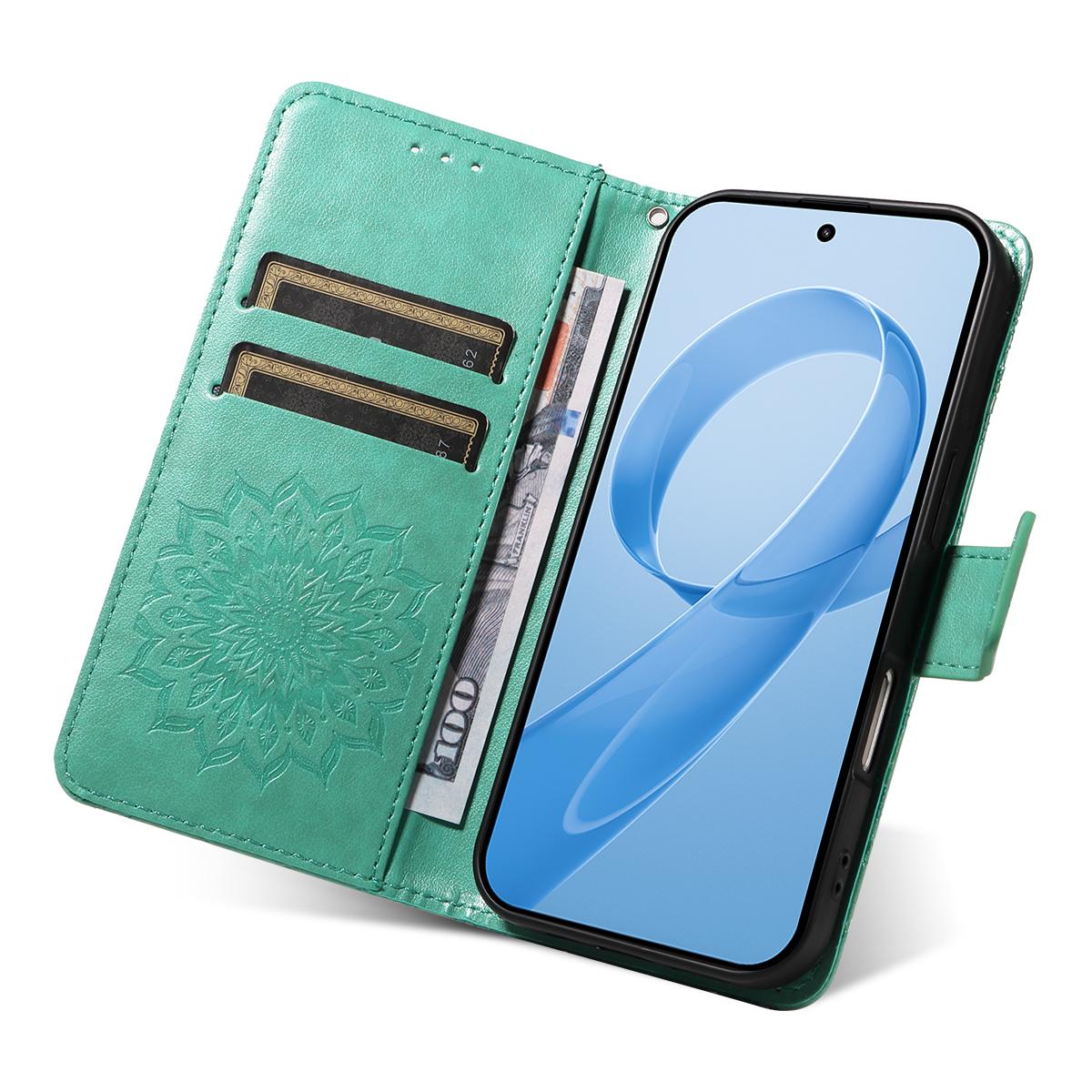 For Redmi K90 Pro Max/Poco F8 Ultra Embossed Sunflower Pattern Flip Leather Phone Case(Green)