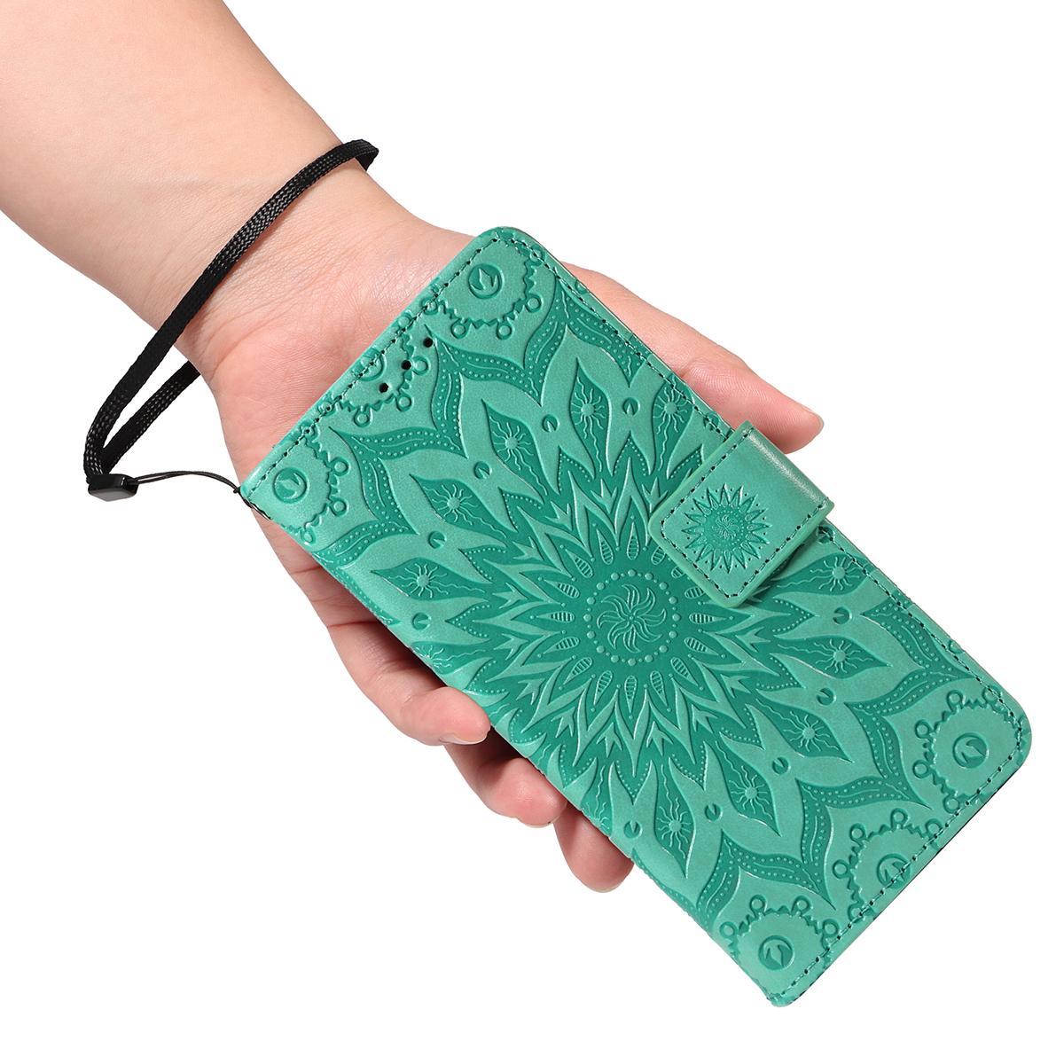 For Redmi K90 Pro Max/Poco F8 Ultra Embossed Sunflower Pattern Flip Leather Phone Case(Green)