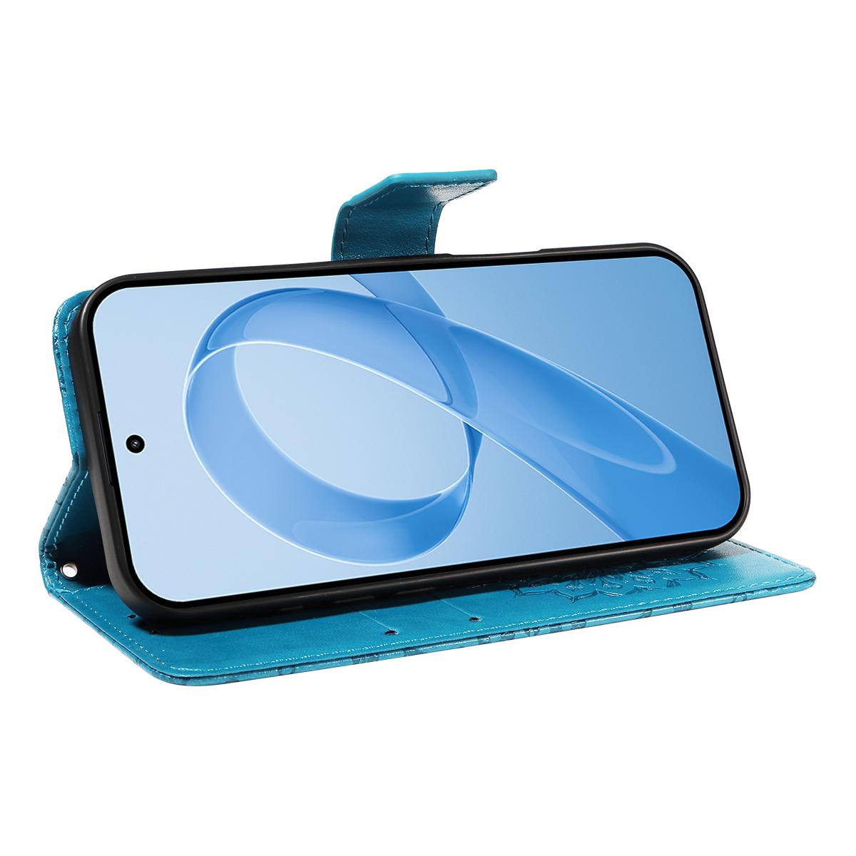 For Redmi K90 Pro Max/Poco F8 Ultra Embossed Sunflower Pattern Flip Leather Phone Case(Blue)