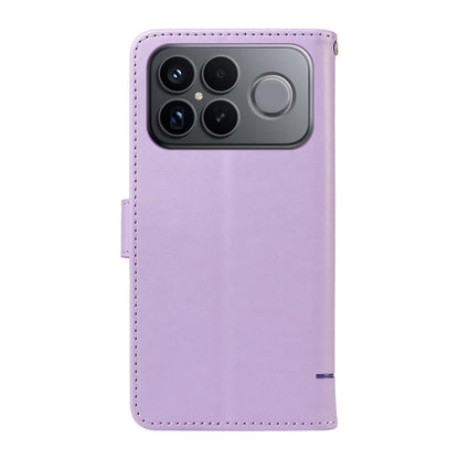 For Redmi K90 Pro Max/Poco F8 Ultra Adorable Cat Embossed Pattern Flip Leather Phone Case(Purple)