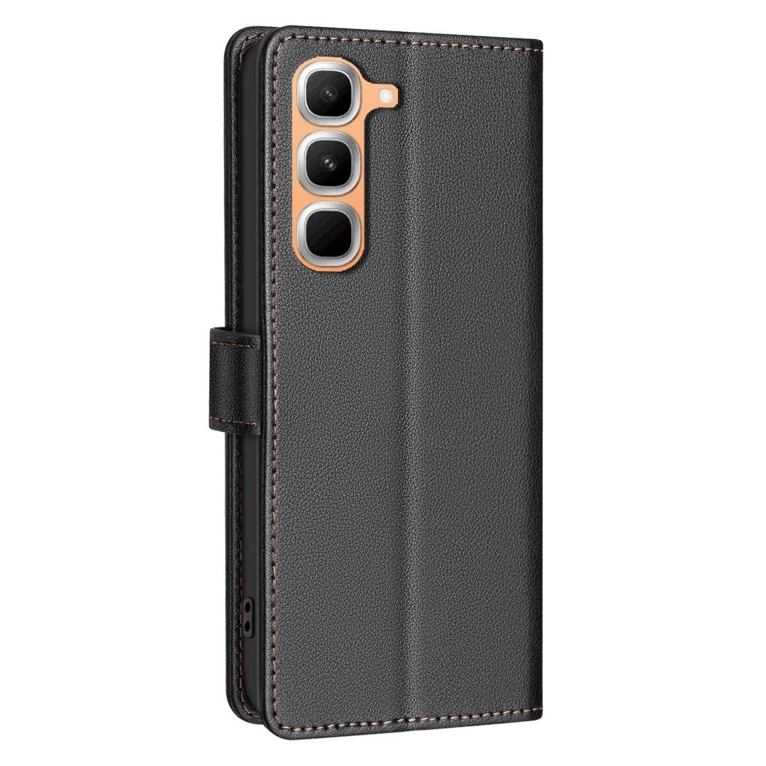 For Infinix Hot 70 Pro 5G Litchi Texture RFID Anti-theft Leather Phone Case - Black - EDA007936110A