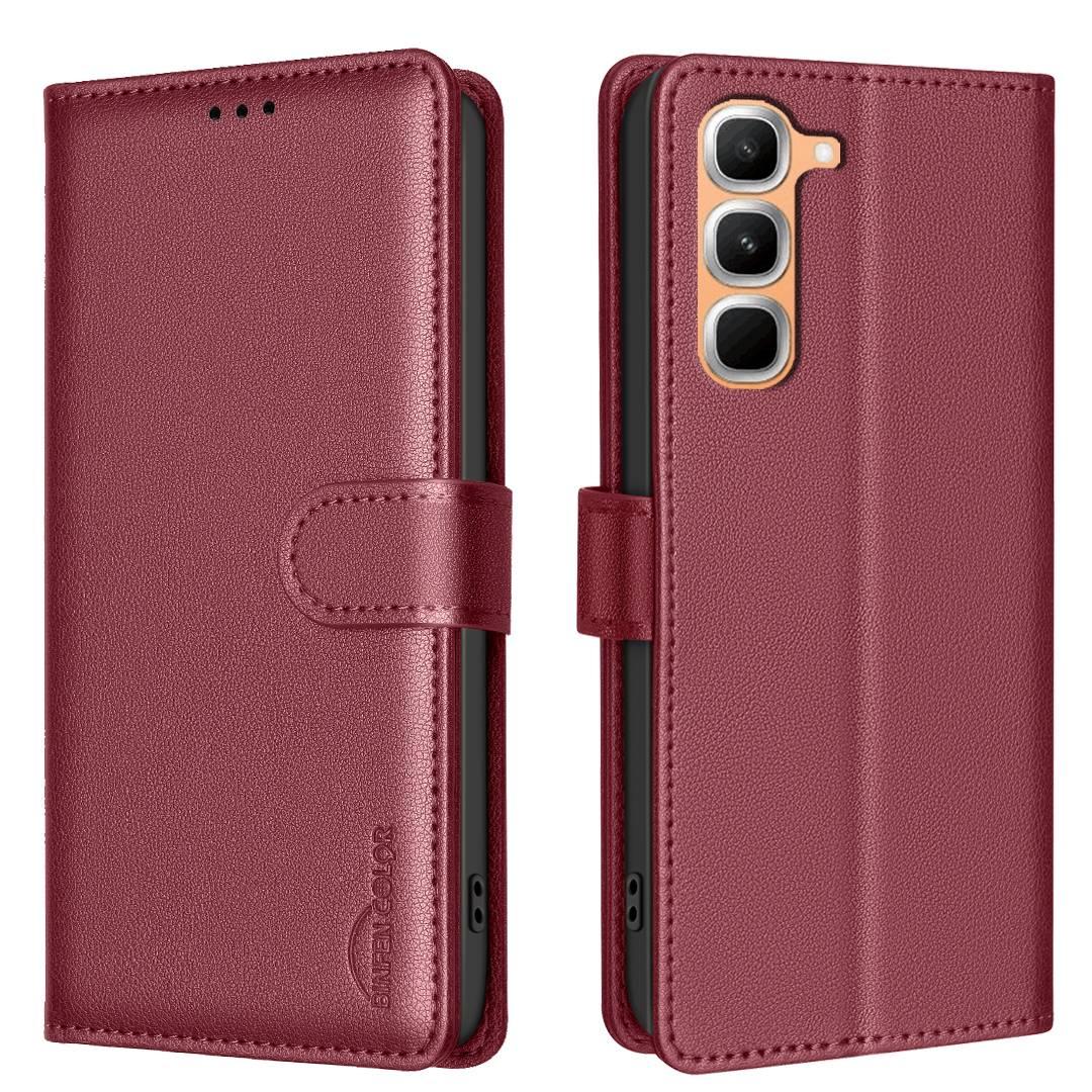 For Infinix Hot 70 Pro 5G Litchi Texture RFID Anti-theft Leather Phone Case - Red - EDA007936110B