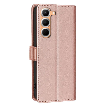 For Infinix Hot 70 Pro 5G Litchi Texture RFID Anti-theft Leather Phone Case - Gold - EDA007936110C
