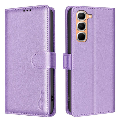 For Infinix Hot 70 Pro 5G Litchi Texture RFID Anti-theft Leather Phone Case - Purple - EDA007936110D