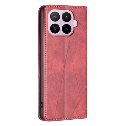 For Xiaomi 17T 5G Rhombus Texture Magnetic Leather Phone Case - Red - EDA007936506A