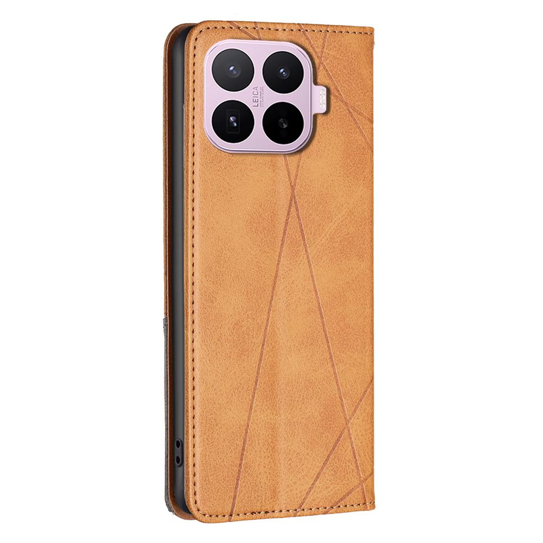 For Xiaomi 17T 5G Rhombus Texture Magnetic Leather Phone Case - Yellow - EDA007936506B