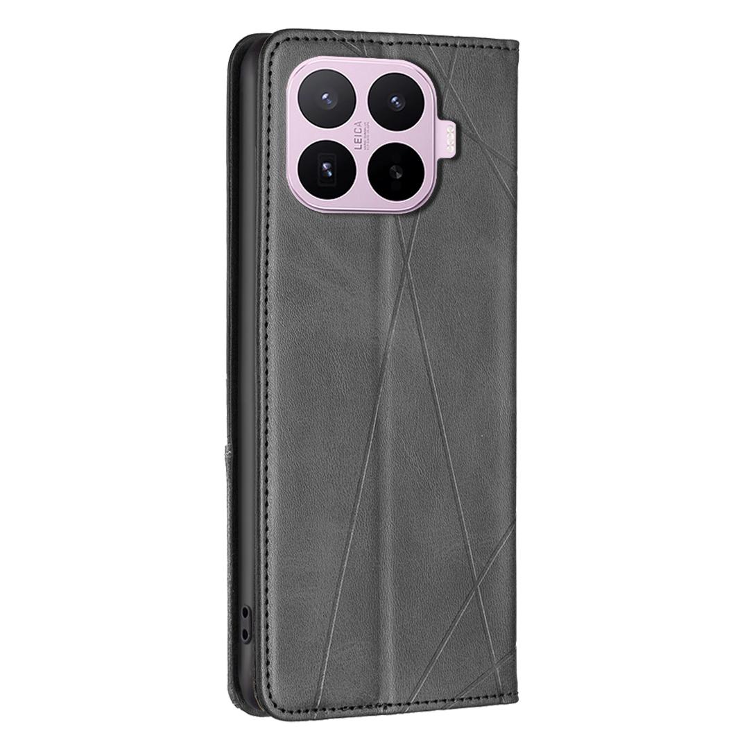 For Xiaomi 17T 5G Rhombus Texture Magnetic Leather Phone Case - Black - EDA007936506E