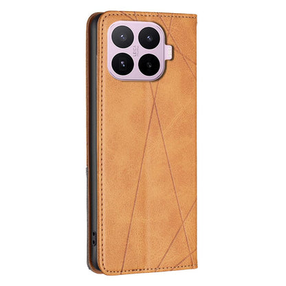 For Xiaomi 17T Pro 5G Rhombus Texture Magnetic Leather Phone Case - Yellow - EDA007936507B