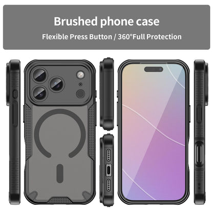 For iPhone 18 Pro Armor Glaze MagSafe Magnetic Phone Case - Black - EDA007942107A