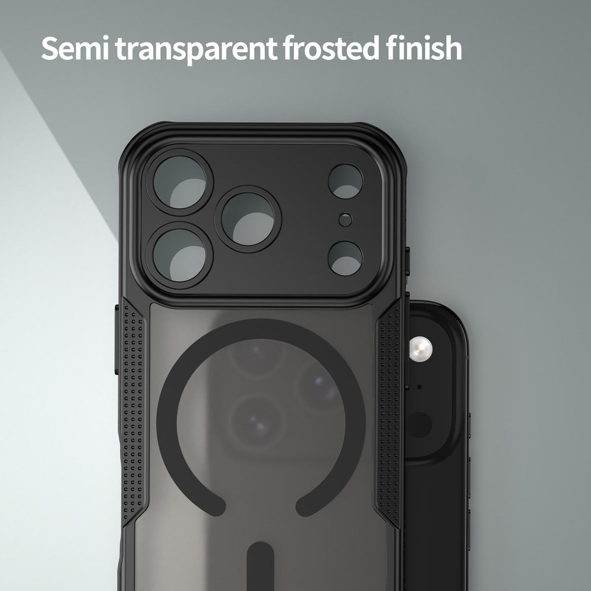 For iPhone 18 Pro Armor Glaze MagSafe Magnetic Phone Case - Black - EDA007942107A