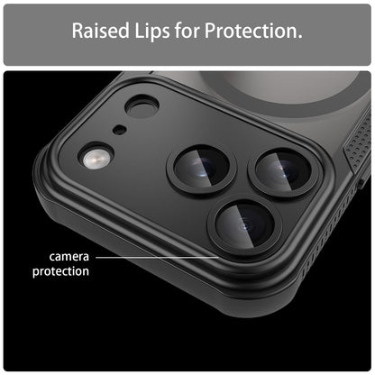 For iPhone 18 Pro Armor Glaze MagSafe Magnetic Phone Case - Black - EDA007942107A