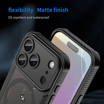 For iPhone 18 Pro Armor Glaze MagSafe Magnetic Phone Case - Black - EDA007942107A
