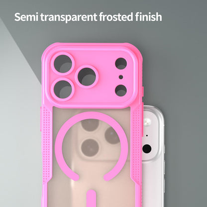 For iPhone 18 Pro Armor Glaze MagSafe Magnetic Phone Case - Pink - EDA007942107B