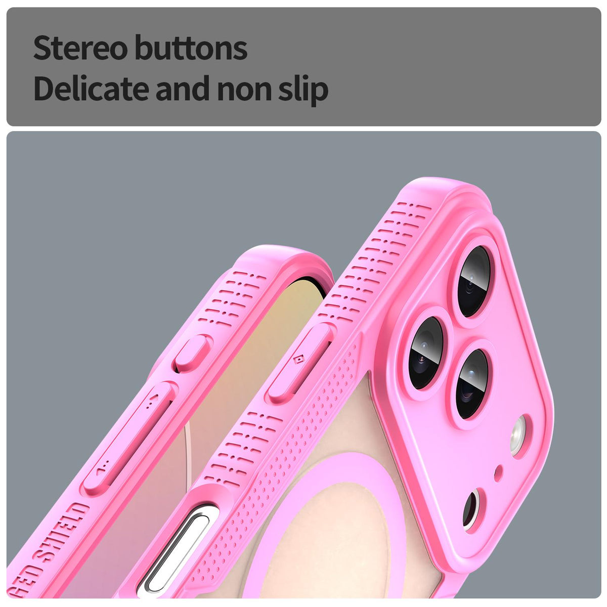 For iPhone 18 Pro Armor Glaze MagSafe Magnetic Phone Case - Pink - EDA007942107B