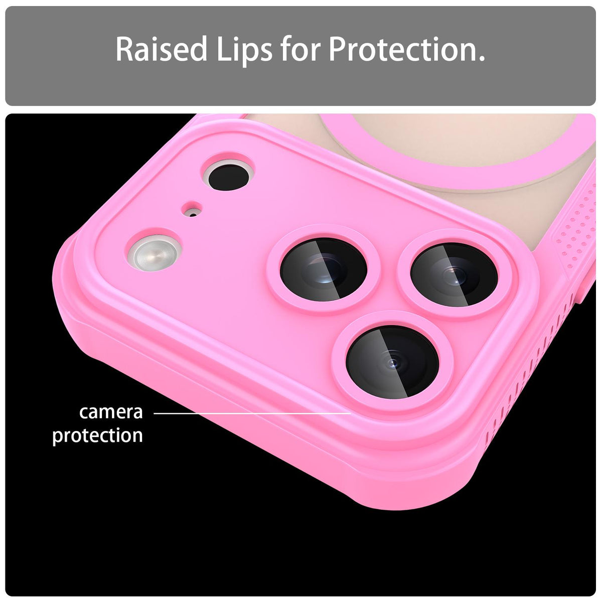 For iPhone 18 Pro Armor Glaze MagSafe Magnetic Phone Case - Pink - EDA007942107B