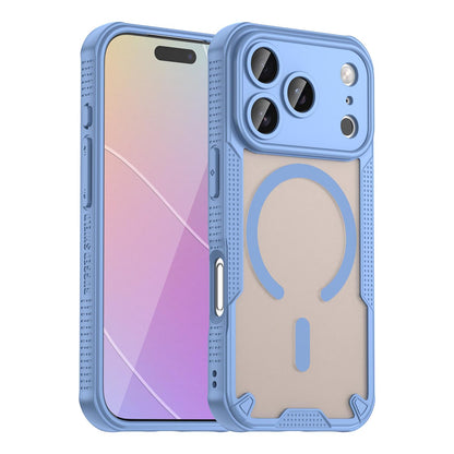 For iPhone 18 Pro Armor Glaze MagSafe Magnetic Phone Case - Blue - EDA007942107C