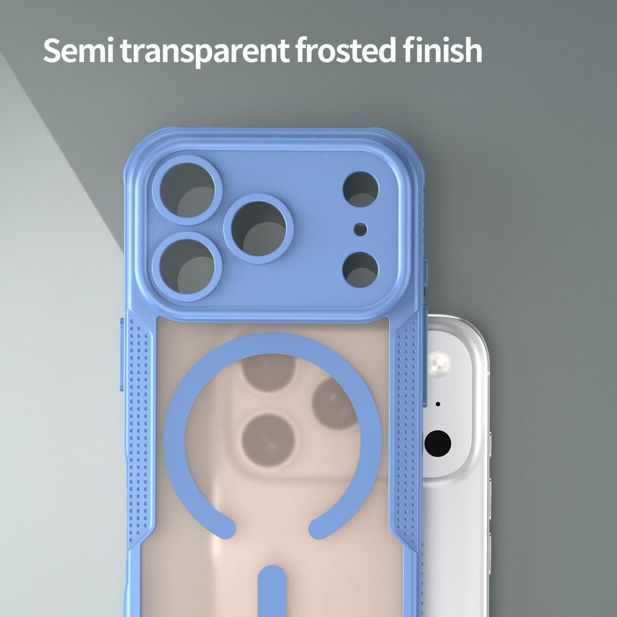 For iPhone 18 Pro Armor Glaze MagSafe Magnetic Phone Case - Blue - EDA007942107C