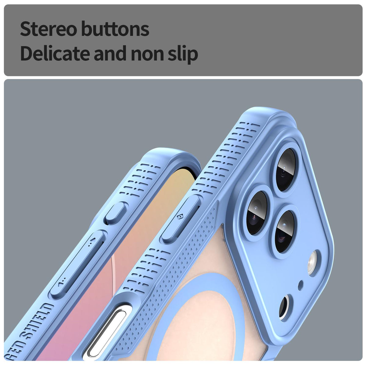 For iPhone 18 Pro Armor Glaze MagSafe Magnetic Phone Case - Blue - EDA007942107C