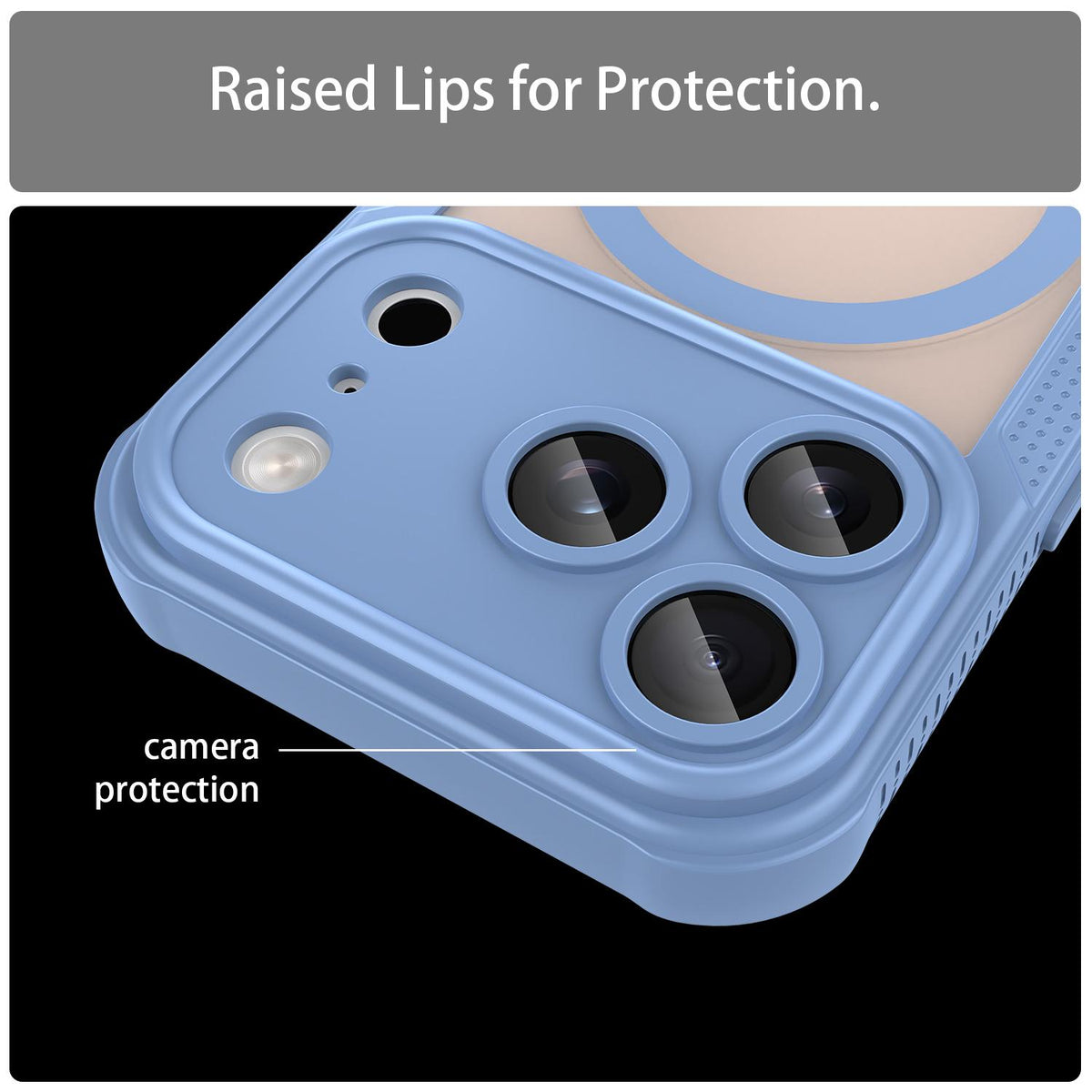 For iPhone 18 Pro Armor Glaze MagSafe Magnetic Phone Case - Blue - EDA007942107C