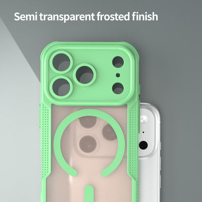 For iPhone 18 Pro Armor Glaze MagSafe Magnetic Phone Case - Green - EDA007942107D