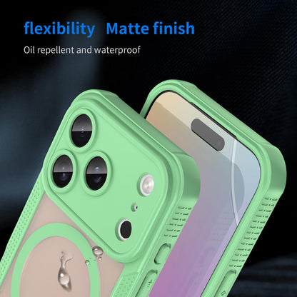 For iPhone 18 Pro Armor Glaze MagSafe Magnetic Phone Case - Green - EDA007942107D