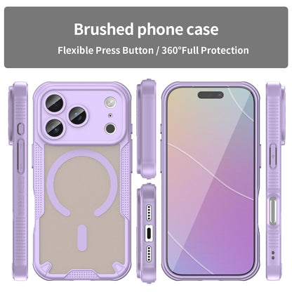 For iPhone 18 Pro Armor Glaze MagSafe Magnetic Phone Case - Purple - EDA007942107E