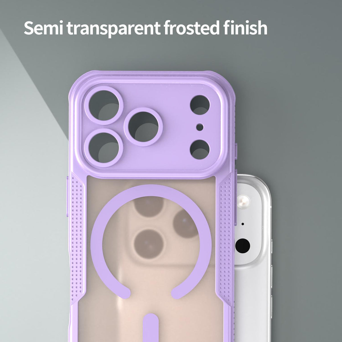 For iPhone 18 Pro Armor Glaze MagSafe Magnetic Phone Case - Purple - EDA007942107E