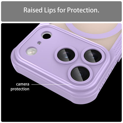 For iPhone 18 Pro Armor Glaze MagSafe Magnetic Phone Case - Purple - EDA007942107E