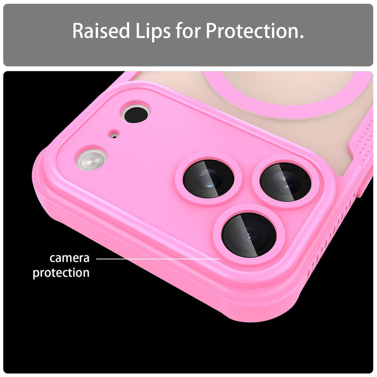 For iPhone 18 Pro Max Armor Glaze MagSafe Magnetic Phone Case - Pink - EDA007942108B