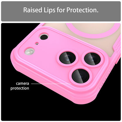 For iPhone 18 Pro Max Armor Glaze MagSafe Magnetic Phone Case - Pink - EDA007942108B