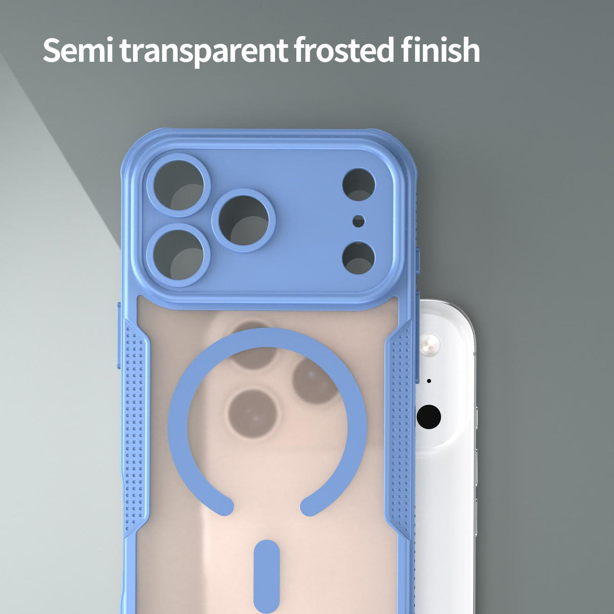 For iPhone 18 Pro Max Armor Glaze MagSafe Magnetic Phone Case - Blue - EDA007942108C